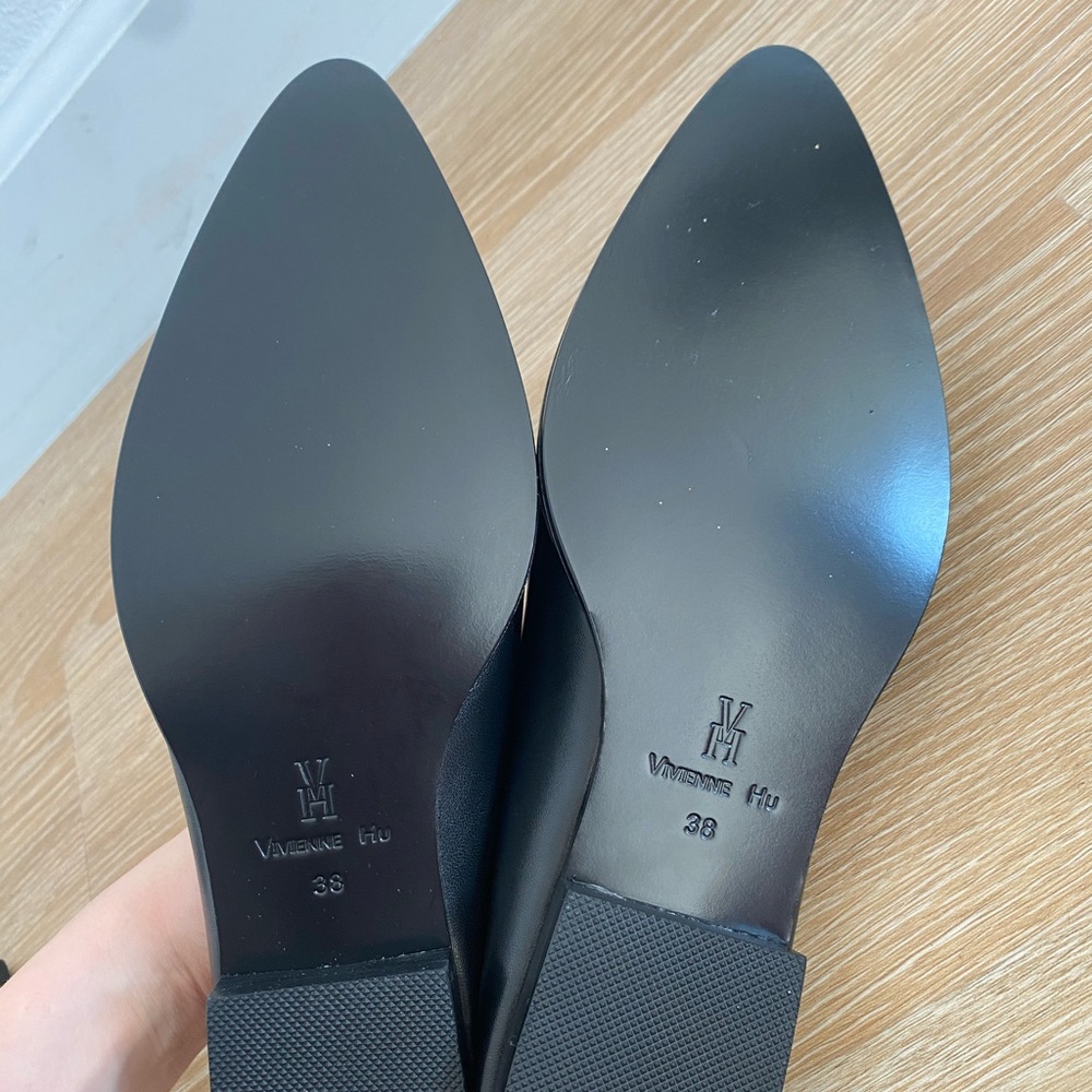 Black leather slides - Picture 2 of 5